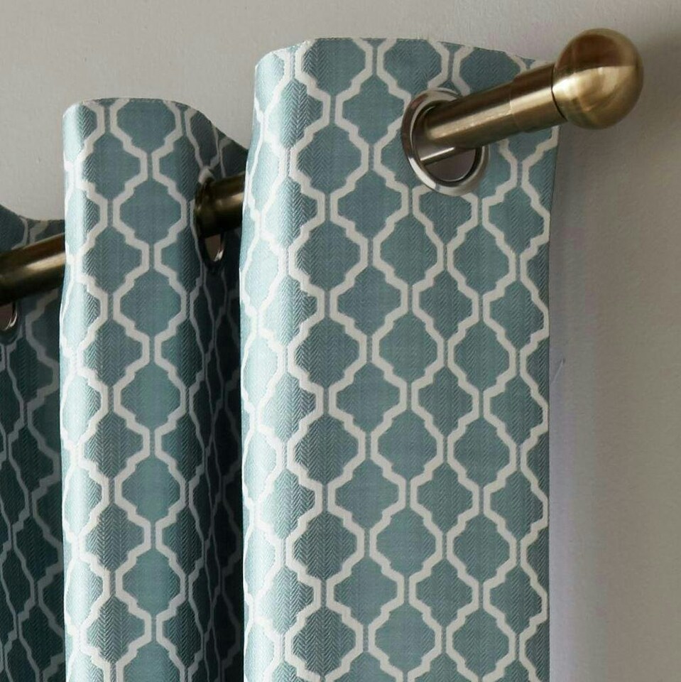 image 1 of Wold Ring Top Lined Curtains - 168cm x 229cm - Teal