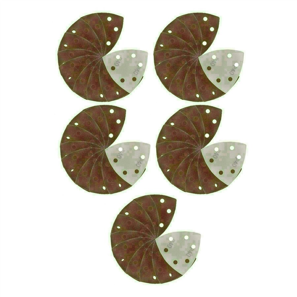 image 1 of Hook/Loop Sanding Abrasive Discs Pads 90mm Sanding Triangle 50 PK Mixed Grit