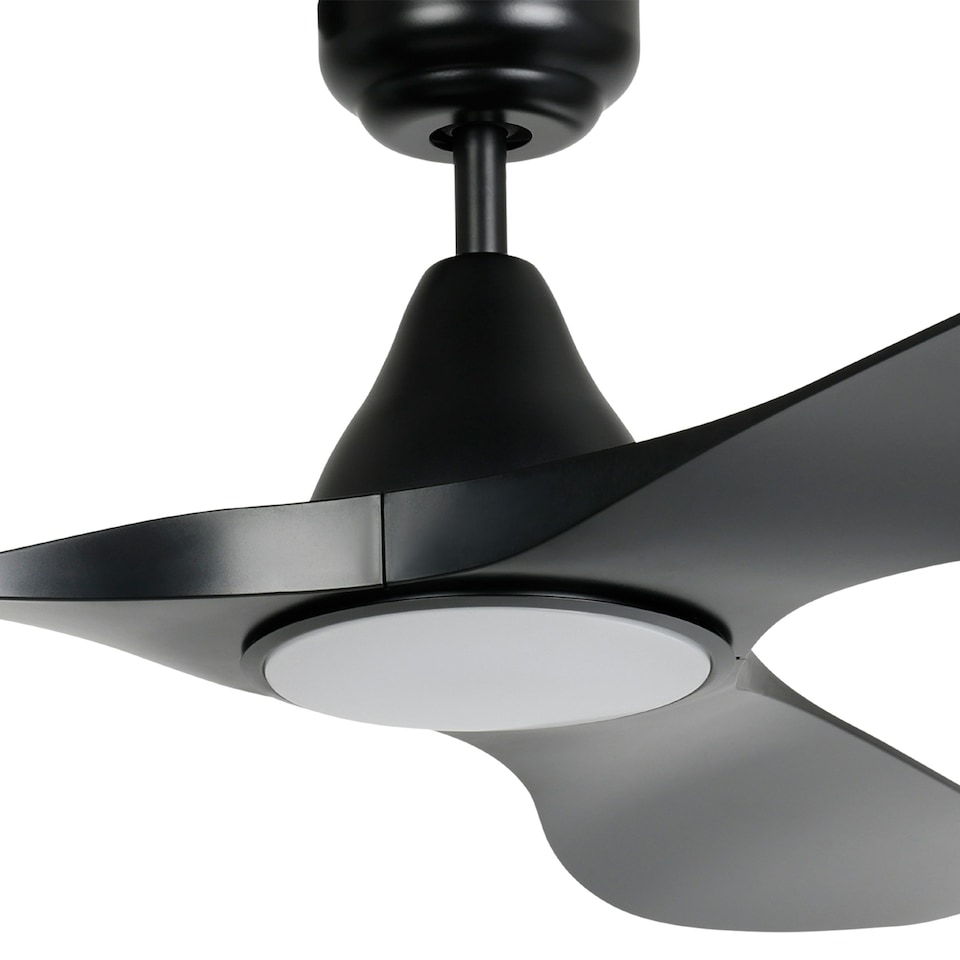 image 1 of EGLO Portsea Matte Black Modern 3 Blade Plastic LED Ceiling Fan With Light Black