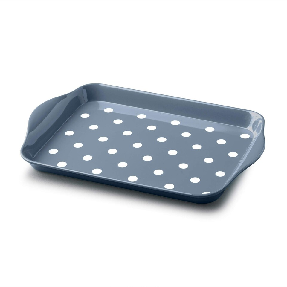 image 1 of Melamine Dotty Tray, Mini Blue | Provence Blue