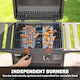 image 3 of Outsunny Gas Burner Barbecue Grill, Garden BBQ Grill with Warming Rack | Black | Black | 99 x 56 x 95 cm
