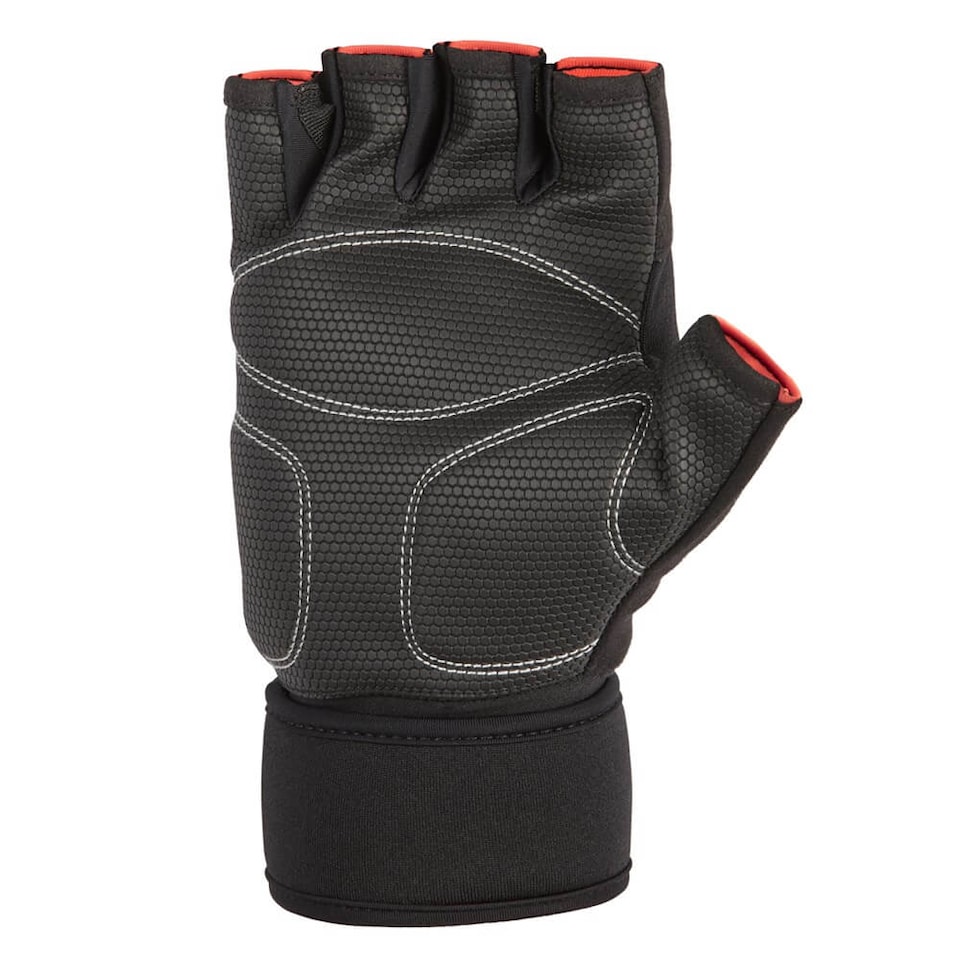 image 1 of Adidas Half-Finger Weightlifting Gloves, Black/White — Padded Palm & Wrist Strap (Size S) | Multi | Black/White | S