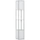 image 9 of HOMCOM Floor Lamp with Shelves and Dual Light, Modern Corner Standing Lamp with TC Fabric Lampshade for Living Room, Bedroom, Bulb not Included, Light Grey