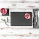 image 5 of Argon Tableware 12 Piece Square Slate Placemats & Coasters Set - Place Mats Coasters Stone Placemats Slate Placemats & Coasters Grey