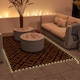 image 2 of Outsunny Waterproof Outdoor Rug W LED String Light, 182 x 274cm, Black & White | Brown | Brown and Black | 182 x 274 x 0.3cm
