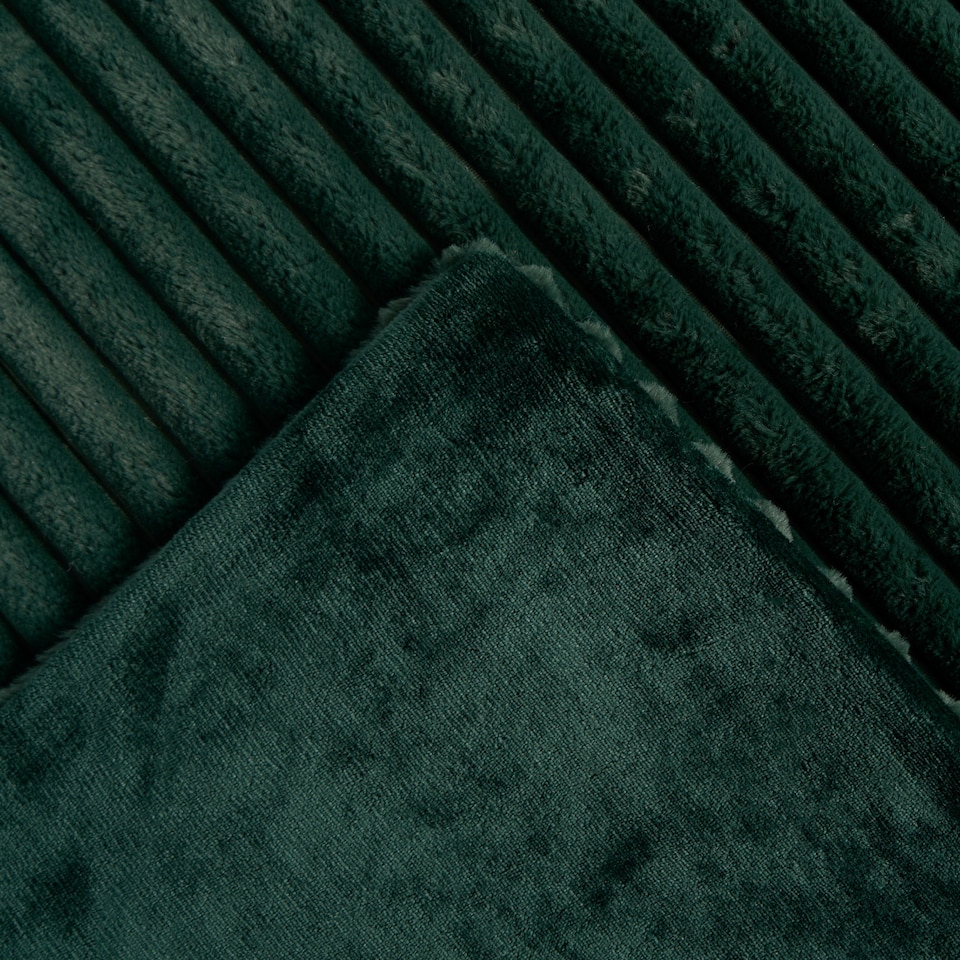 image 1 of OHS Faux Fur Ribbed Fleece Throw Blanket Winter Warm Supersoft