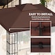 image 4 of Outsunny 3 x 3m Gazebo Canopy Replacement Cover 2Tier Roof Top Spare Part Coffee TOP COVER ONLY