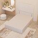 image 3 of Divan Bed Base with 2 Drawers & Plain Floor Standing Headboard Plush Velvet | White | White