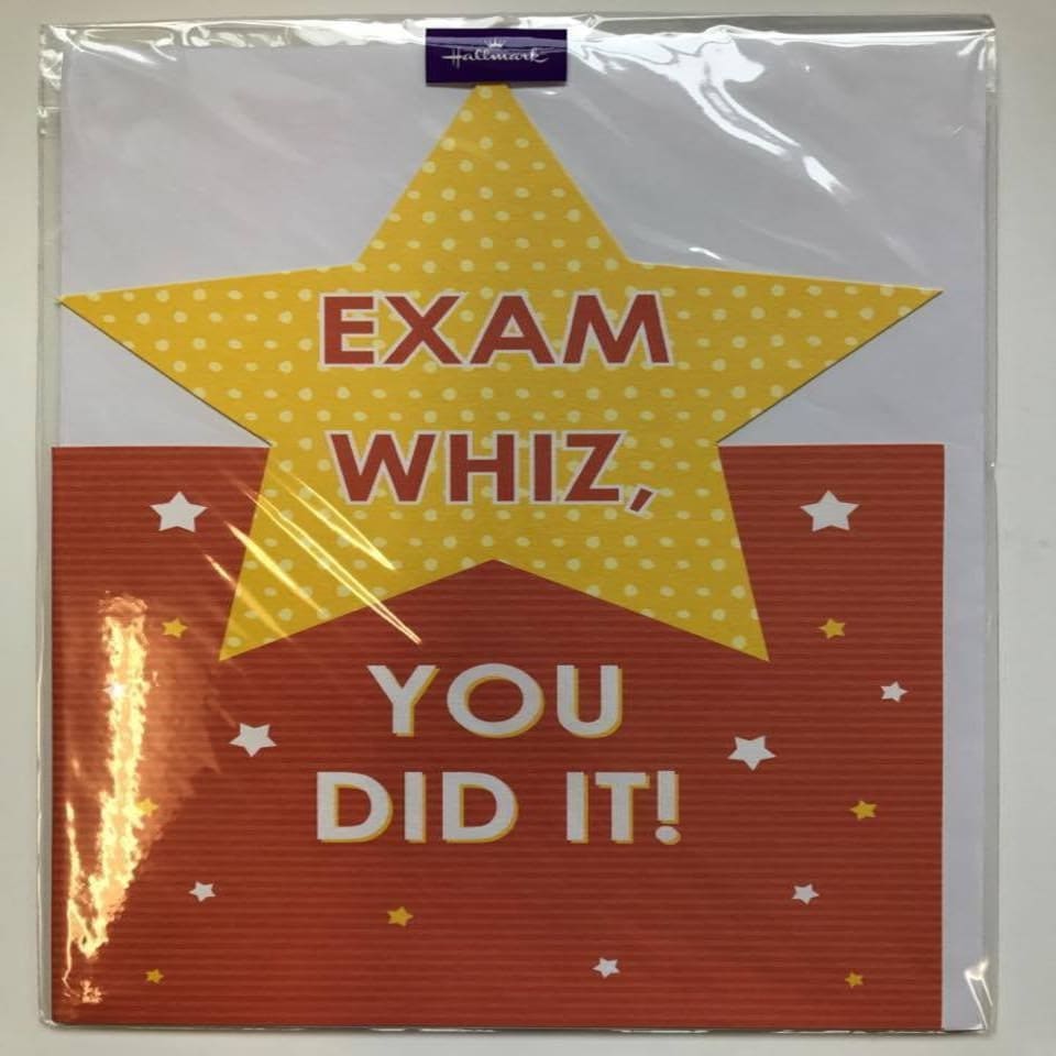 image 1 of HALLMARK EXAM CONGRATULATIONS YOU DID IT STAR DIE CUT GREETING CARD OPEN