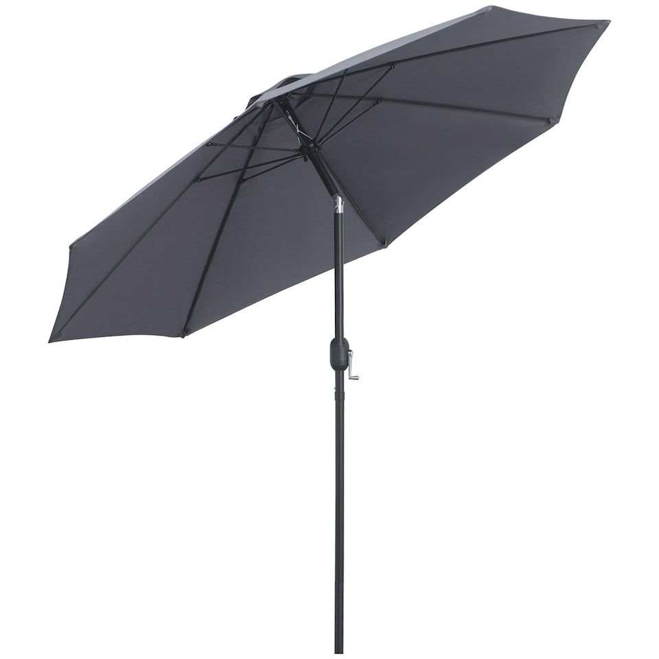 image 1 of Outsunny 2.7M Patio Umbrella Sunshade Canopy with Tilt and Crank Grey