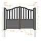 image 2 of Double Swing Gate 3250x1800mm Black - Partial Privacy Driveway Gate with Vertical Solid Infill and Bell-Curved Top Black