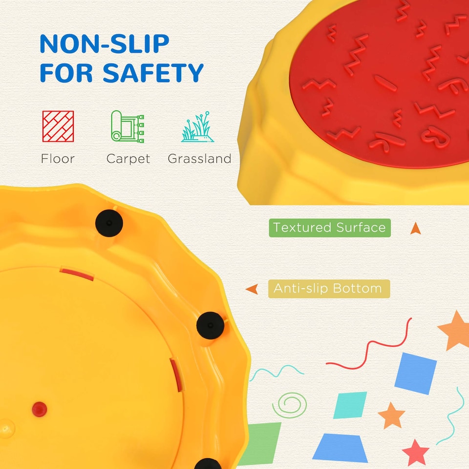 image 1 of Outsunny 5 PCS Kids Stepping Stones Balance Beam w Non-Slip Surface and Bottom