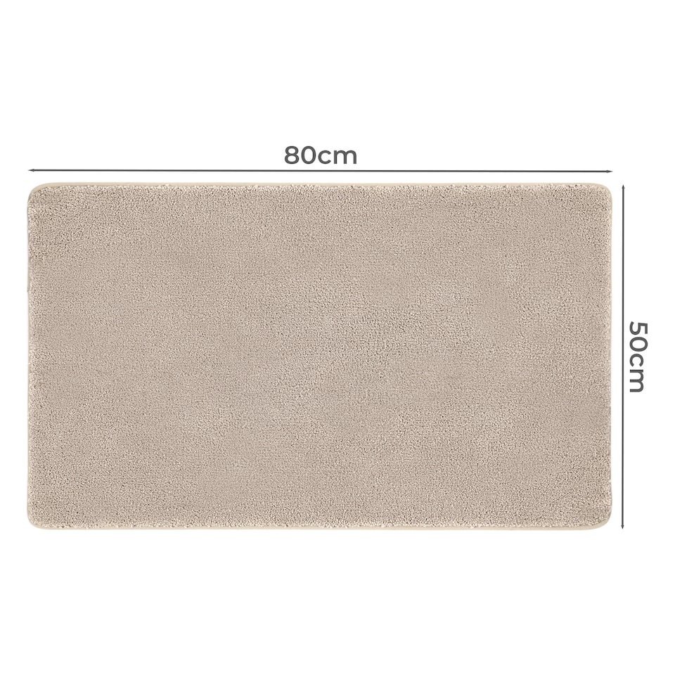 image 1 of Marlow 50x80CM Non-Slip Washable Kitchen Floor Runner Rug Mat | Cream | Beige