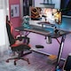 image 5 of Alivio Ergonomic Gaming Chair with Massage Lumbar Cushion & Retractable Footrest, PU Leather Video Game Chair (Red)