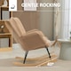image 3 of HOMCOM Wingback Rocking Chair for Nursing w/ Steel Frame Light Brown