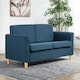 image 2 of HOMCOM Double Seat Sofa Linen Upholstery Loveseat Couch w/ Armrests, Blue