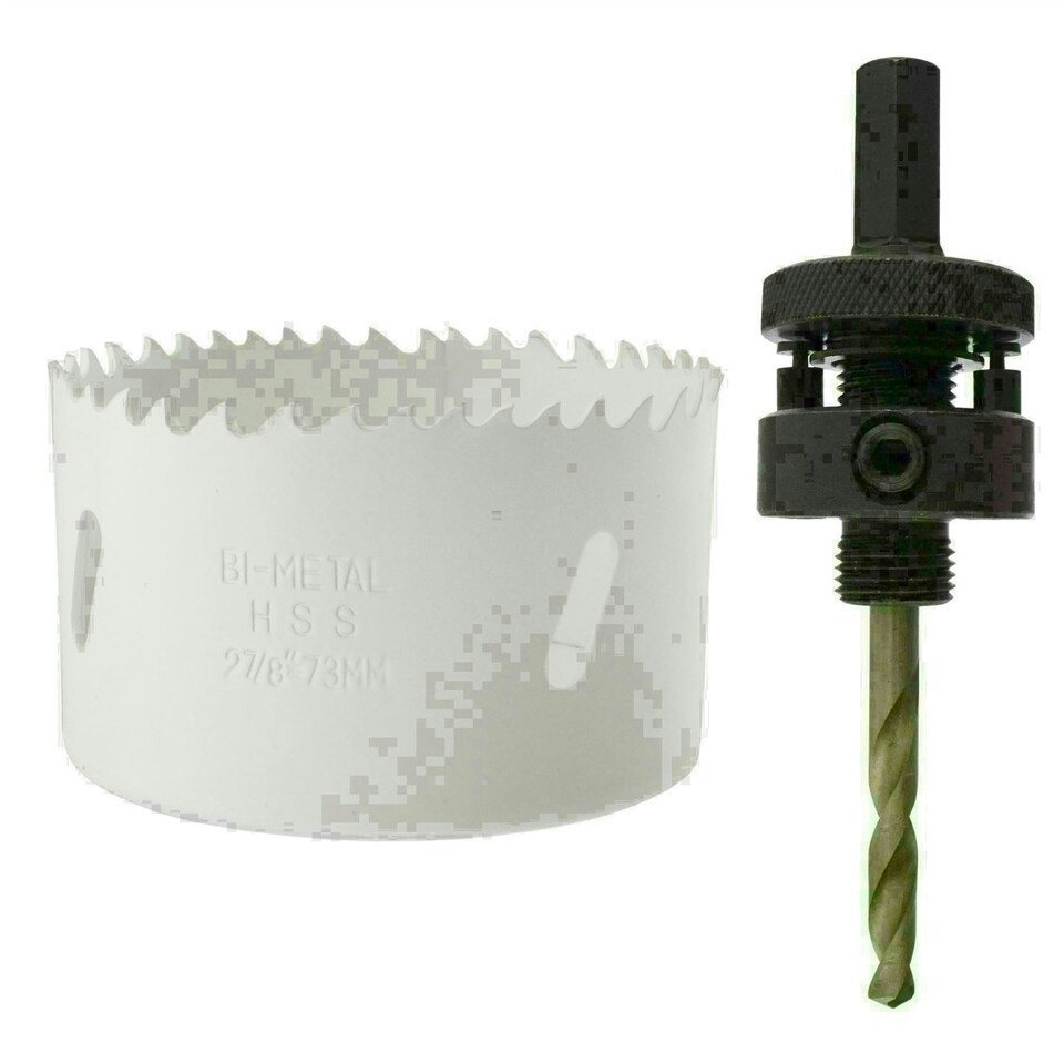image 1 of 73mm HSS Hole Saw Holesaw Bi-Metal Blade Cutter Drill And Drill Adaptor Arbor