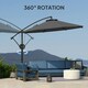 image 6 of Outsunny 3(m) Cantilever Banana Parasol with Cover Wind Strap UPF50+Grey 