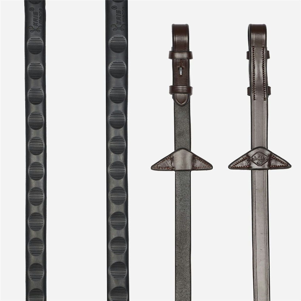 image 1 of LeMieux Magna Grip Rubber Reins Brown | Full