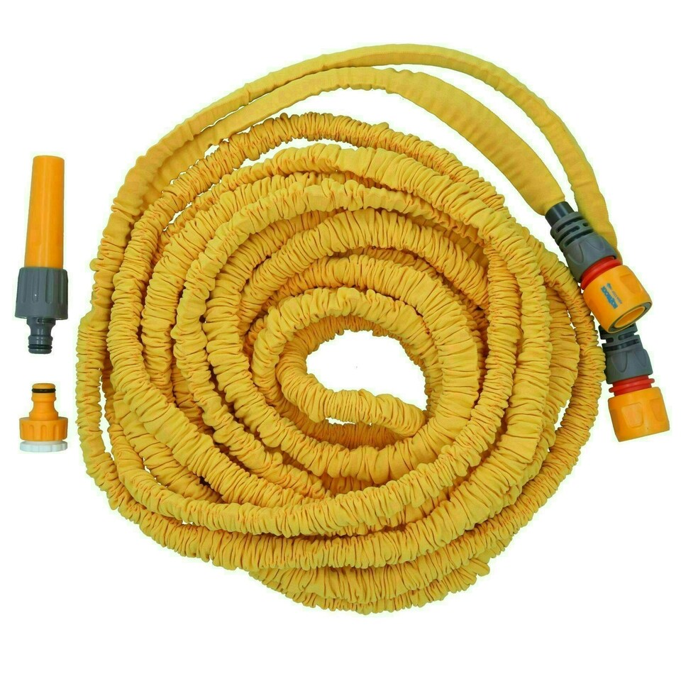image 1 of 30 Metre Hozelock Superhoze Expanding Garden Hose Watering Pipe Kink Free Yellow