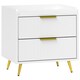 image 1 of HOMCOM Bedside Table with 2 Drawers for Bedroom, Living Room, White
