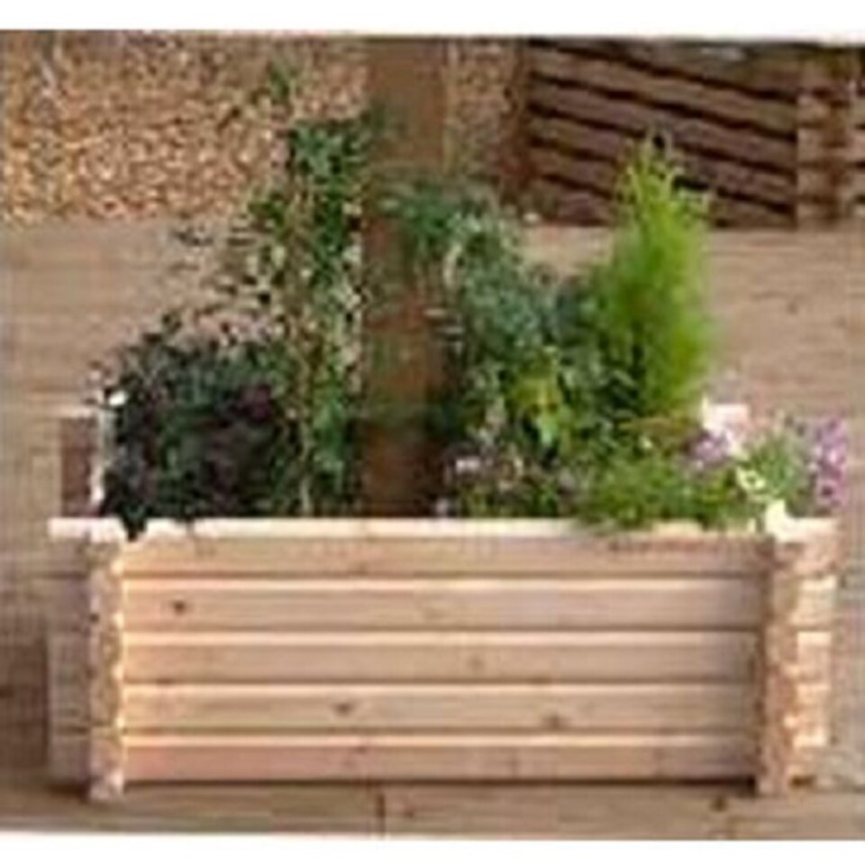 Buildround Rectangular Planter - Timber - L122 x W45.7 x H33 cm | Brown