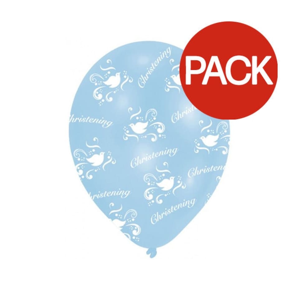 Amscan Christening Balloons (Pack of 6) - Blue/White - One Size