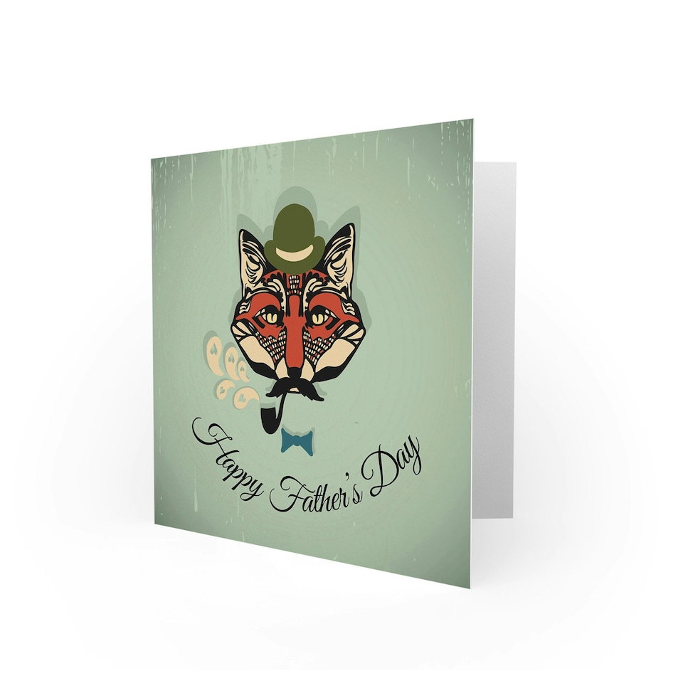 image 1 of Fathers Day Gentleman Hipster Fox Dad Card