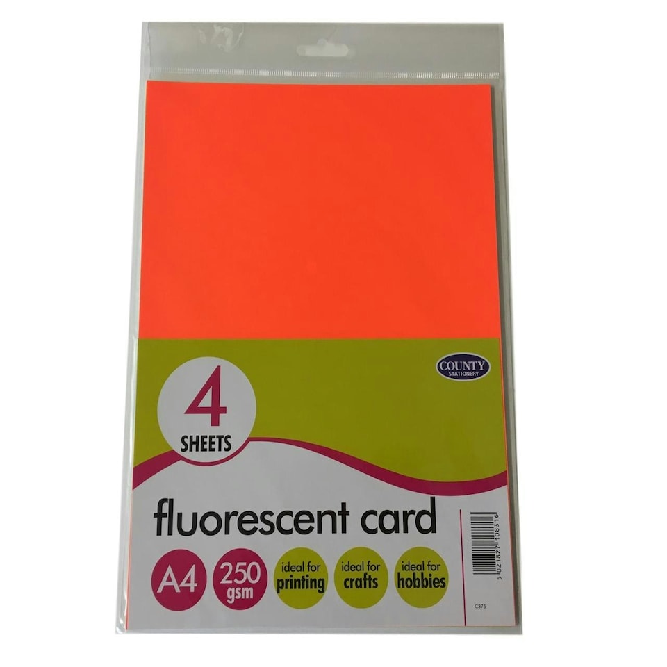 image 1 of 4 Fluorescent Card Pack 250gsm