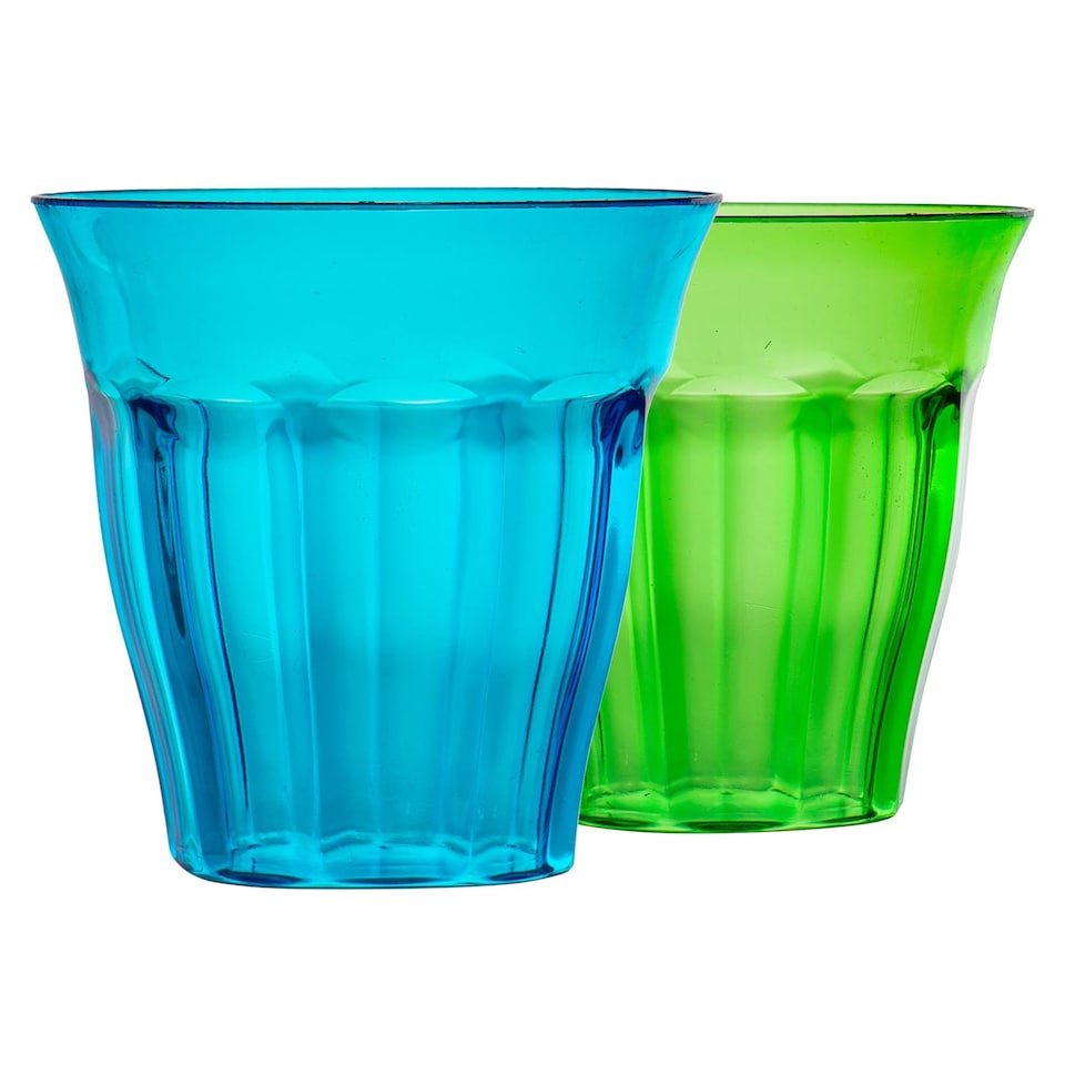 image 1 of Rink Drink Coloured Plastic Tumblers - 250ml - 6 Colours - Pack of 12 | Multi | Multicolour