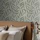 image 2 of Olive Leaf Wallpaper in Pistachio on Cream | Green | Pistachio Green on Cream | 50cm x 10m