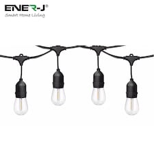 ENER J LED Festoon String Lights 30m Outdoor Garden 30 Bulbs IP65 Waterproof Warm White