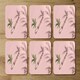 image 4 of Botanical leaf on pink (Coaster)