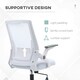 image 5 of Vinsetto Mesh Office Chair for Home with Lumbar Support, Flip-up Arm White