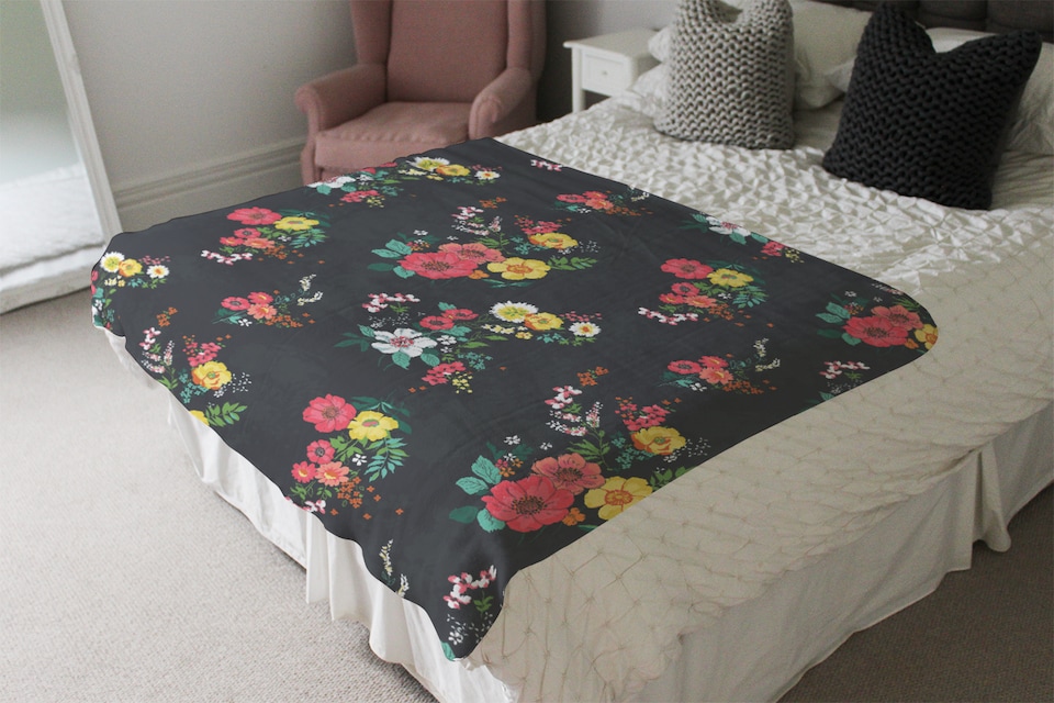 image 1 of Floral Pattern Blanket | Multi