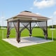 image 5 of Outsunny 3.6 x 3.6 m Pop up Gazebo with Netting and Wheeled Carry Bag, UPF50 Height Adjustable Party Tent Instant Canopy Sun Shade Shelter, Khaki