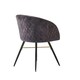 image 4 of Set of 4 Vittorio Velvet Dining Chairs with Black Metal Legs, Quilted Design Modern Accent Chair | Black