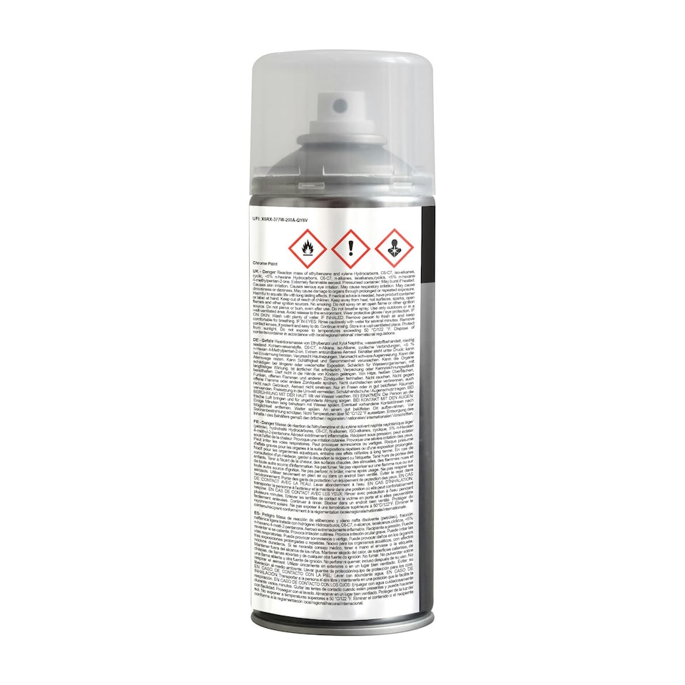 image 1 of Jenolite Smooth Metallic Interior/Exterior Paint - Chrome - 400ml Spray Can - 3-Pack