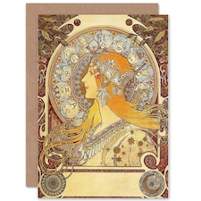Alphonse Mucha Zodiac 1896 Old Master Painting Repro Art Card
