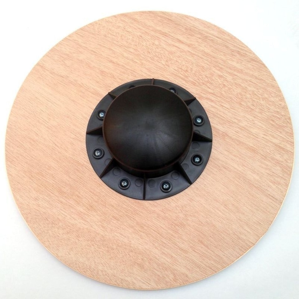 image 1 of WOODEN WOBBLE BALANCE BOARD Black | One Size