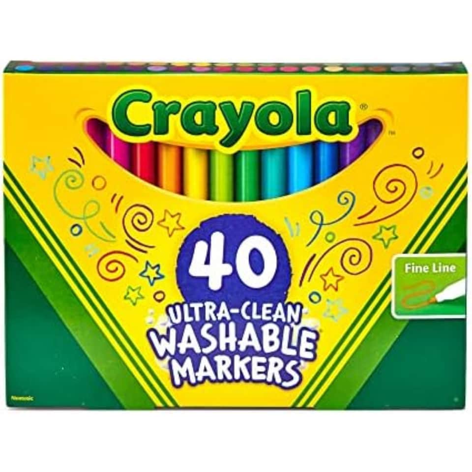 image 1 of Crayola Ultra Clean Fine Line Markers 40 Count