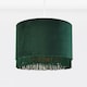 image 3 of Set of 2 Spruce Green Velvet With Gold Inner Tassled Light Shades | Green | Gold | Large | 2