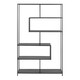 image 2 of Seaford Black Metal Large Asymmetrical Bookcase with 5 Black Shelves