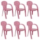 image 1 of Coloured Plastic Kids Chairs Stackable Nursery Indoor Outdoor Party Garden Play | Pink | 6 Pcs Pink | 6