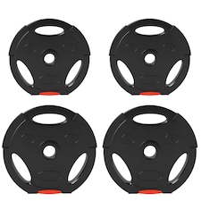 SPORTNOW Olympic Weight Plates Set for Home Gym, 2 x 5kg, 2 x 2.5kg, Black