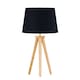 image 1 of Voyage - Light Oak Table Lamp or Bedside Light with Black Shade Brown | Black