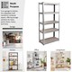 image 8 of Home Vida 5 Tier Large Heavy Duty Adjustable Steel Garage Shelving, Galvanised - Holds 875kg - (Set of 4) | Silver | Silver | Large