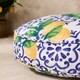 image 6 of OHS Lemons Outdoor Garden Patio Deck Large Plump Round Water Resistant Floor Plush Seat Cushion Blue | 60cm