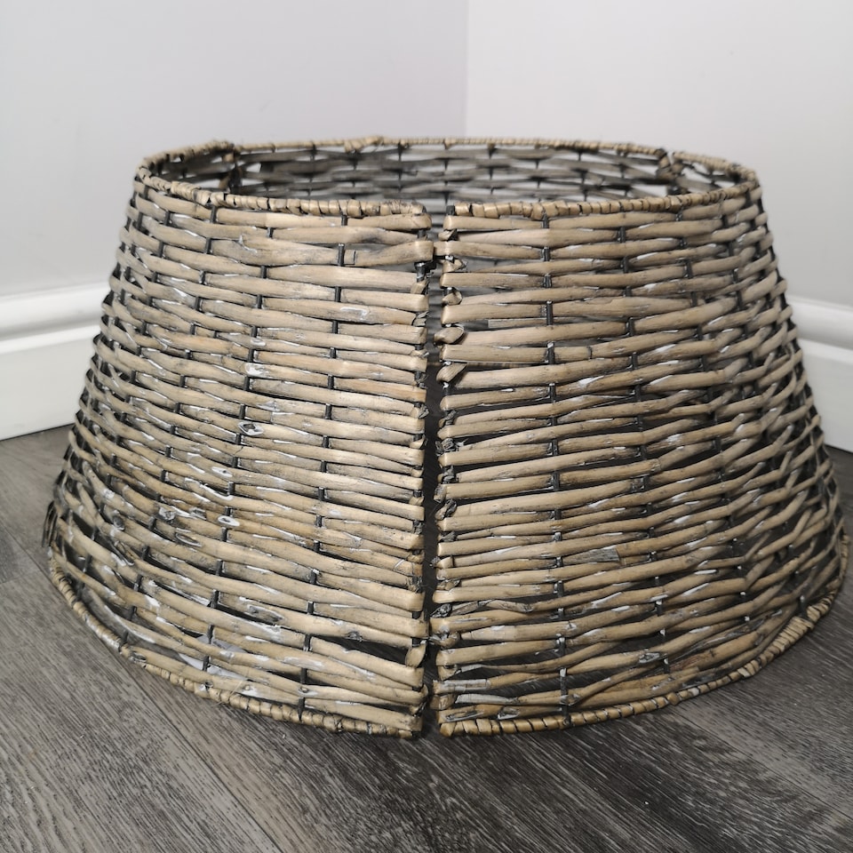 image 1 of 40/58cm Samuel Alexander KD Willow Christmas Tree Skirt Wicker Rattan- Medium Natural