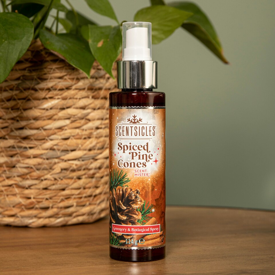 image 1 of 114ml Spiced Pinecone Scentsicles Christmas Decoration Spray Mist